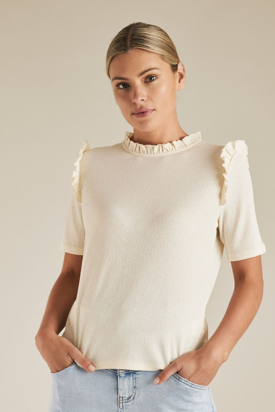 Textured Frill Tee  