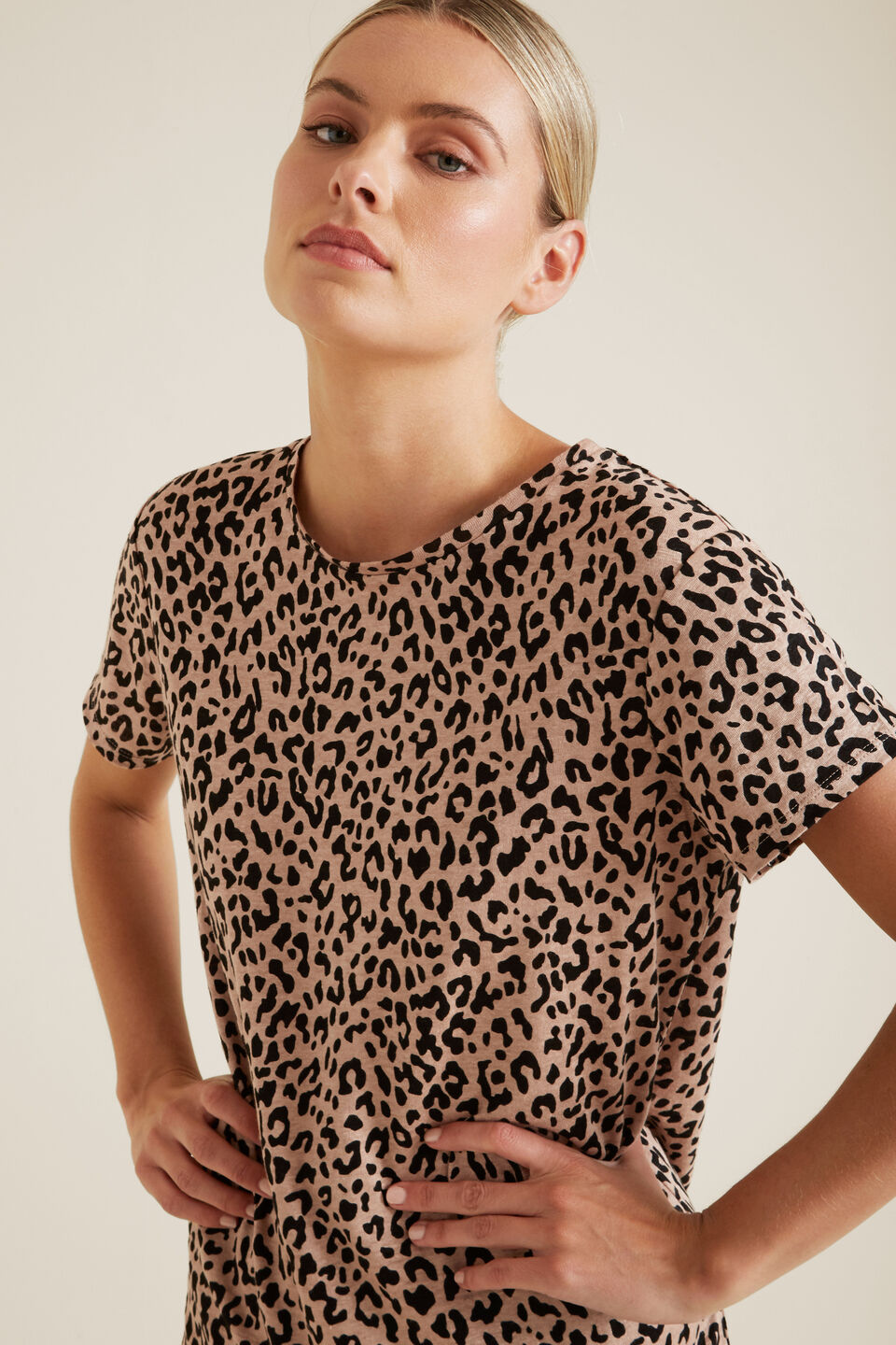 Ocelot Linen Top  