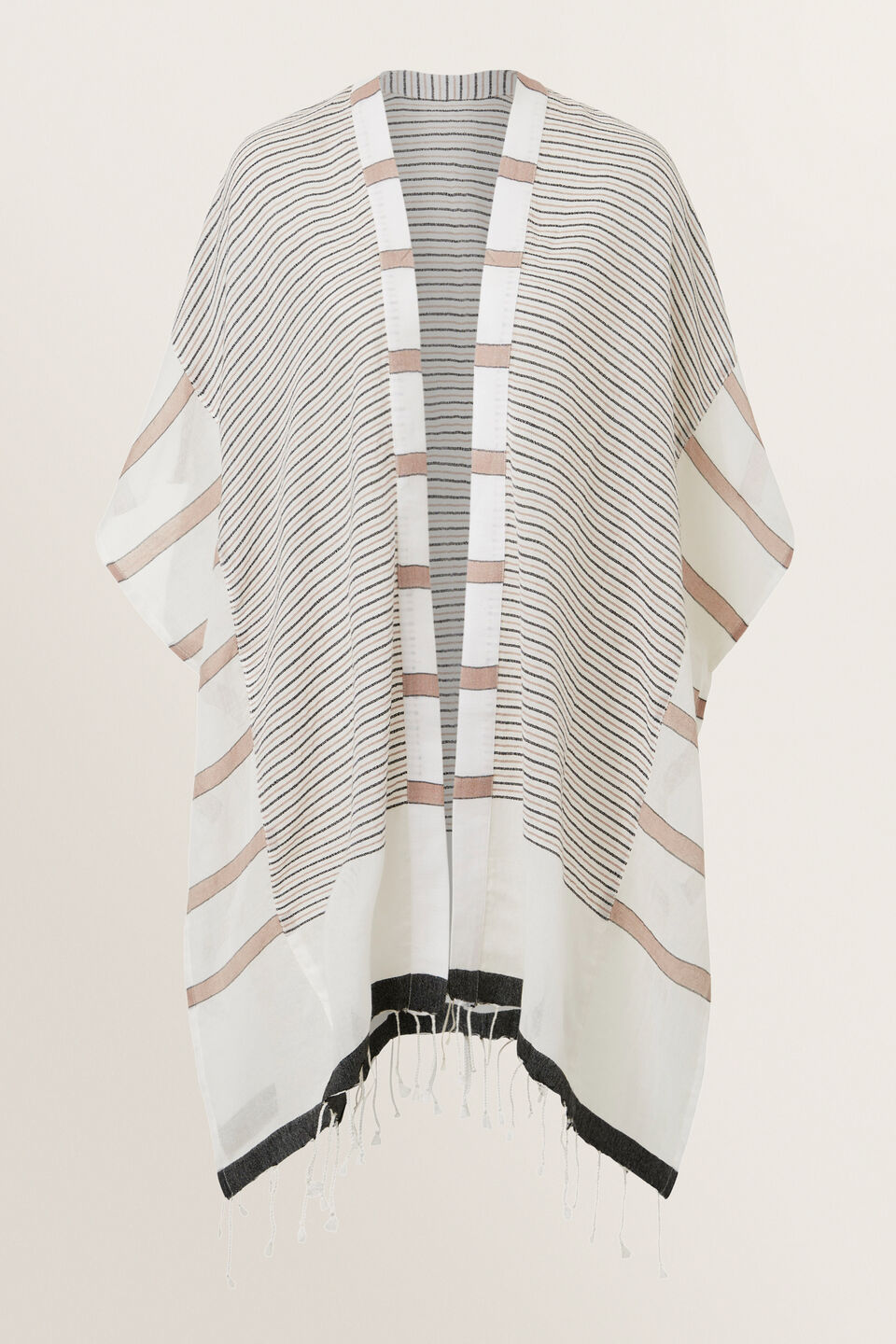 Jacquard Stripe Poncho  