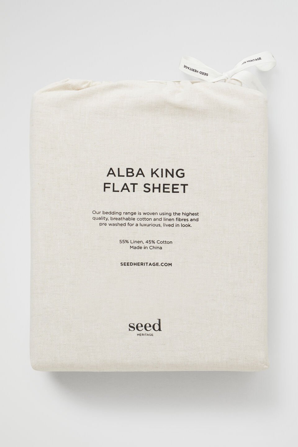 Alba Queen Flat Sheet  Flax Cross Dye