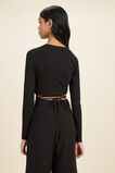 Twist Front Tie Top  Black  hi-res