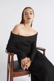 Off Shoulder Knit Dress  Black  hi-res