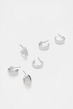 Textured Hoops Ear Pack  Silver  hi-res