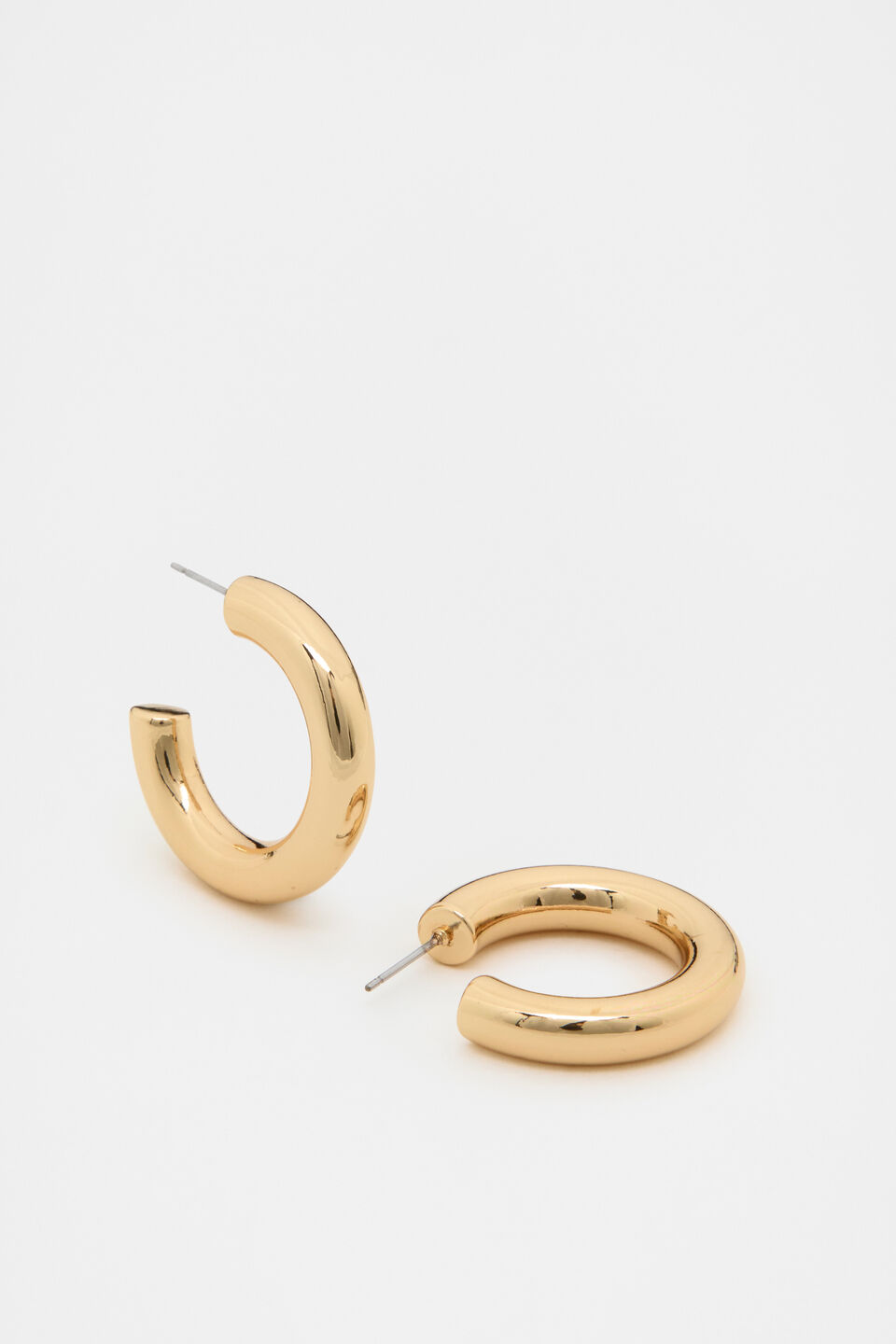 Mid Solid Hoops  Gold