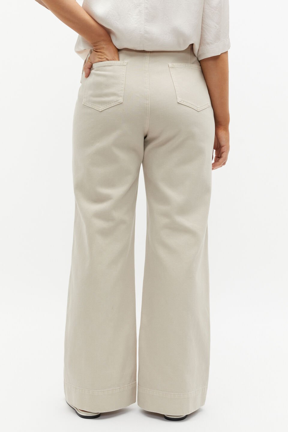 Denim Wide Leg Rigid Jean  Oat