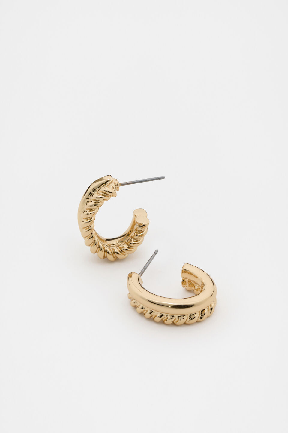Textured Links Hoop  Gold