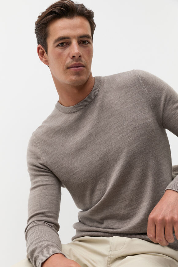Merino Wool Crewneck  Ash Marle  hi-res