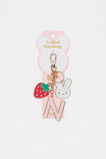 Bunny Initial Charm Keyring  N  hi-res