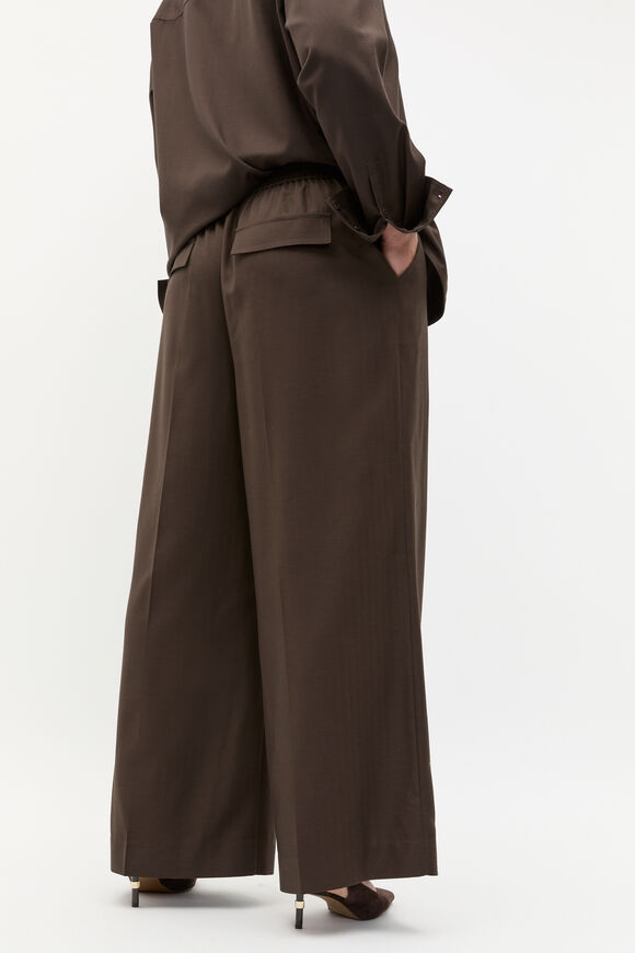 Elastic Waist Trouser  Dark Espresso  hi-res