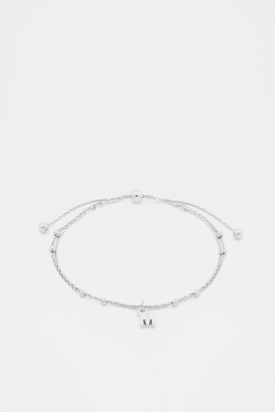 Silver Letter Chains Bracelet  M