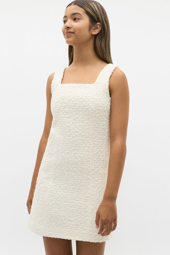 Boucle Tweed Dress  Light Cream  hi-res