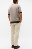 Colourblock Knit Polo  Pale Mocha Marle  hi-res