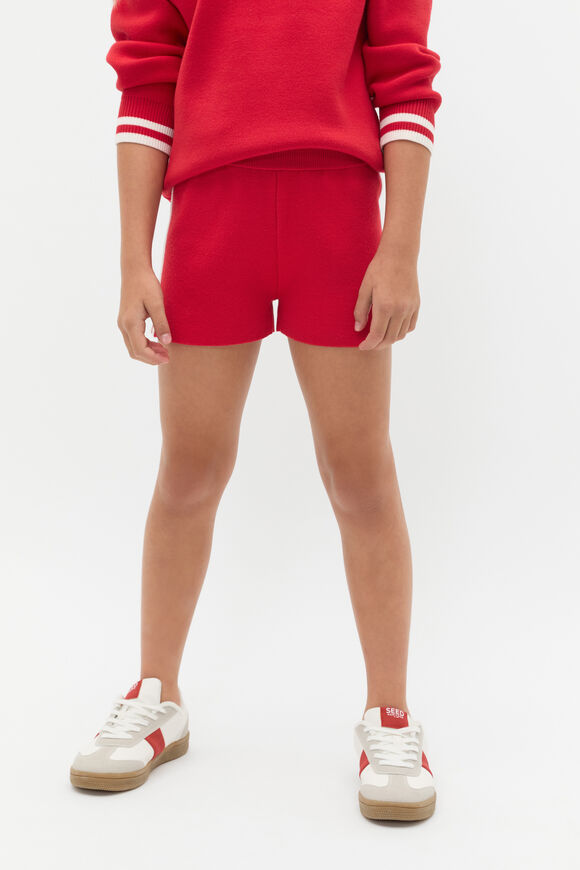 Sporty Knit Short  Chilli Red  hi-res