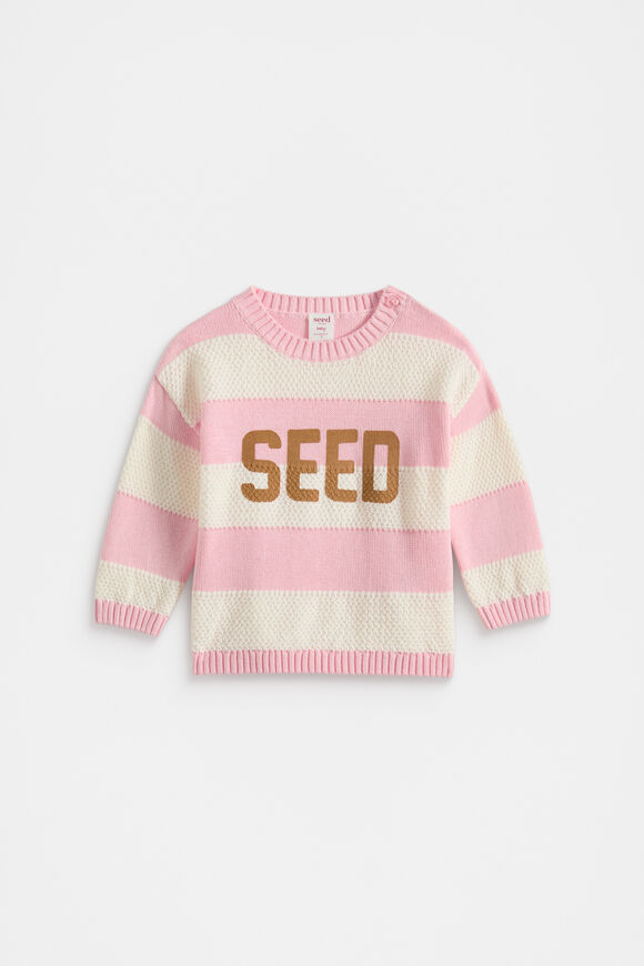 Stripe Knit Sweater  Rose Petal  hi-res