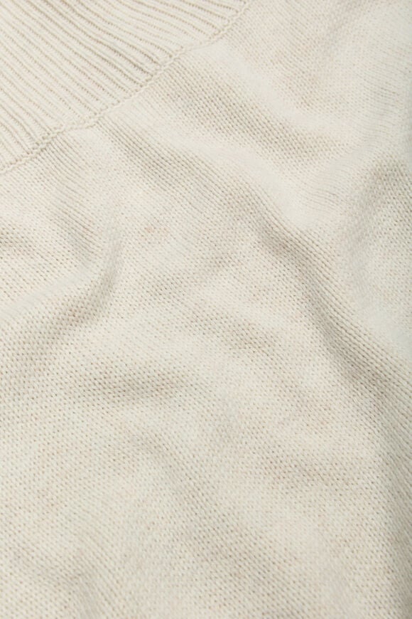 Rib Detail Poncho  Oat Marle  hi-res