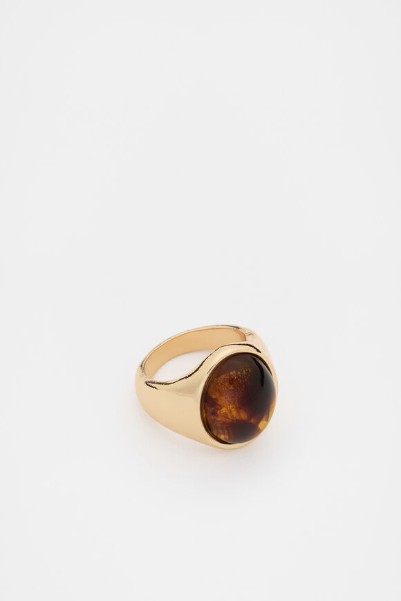 Resin Inlay Signet Ring  Tort  hi-res