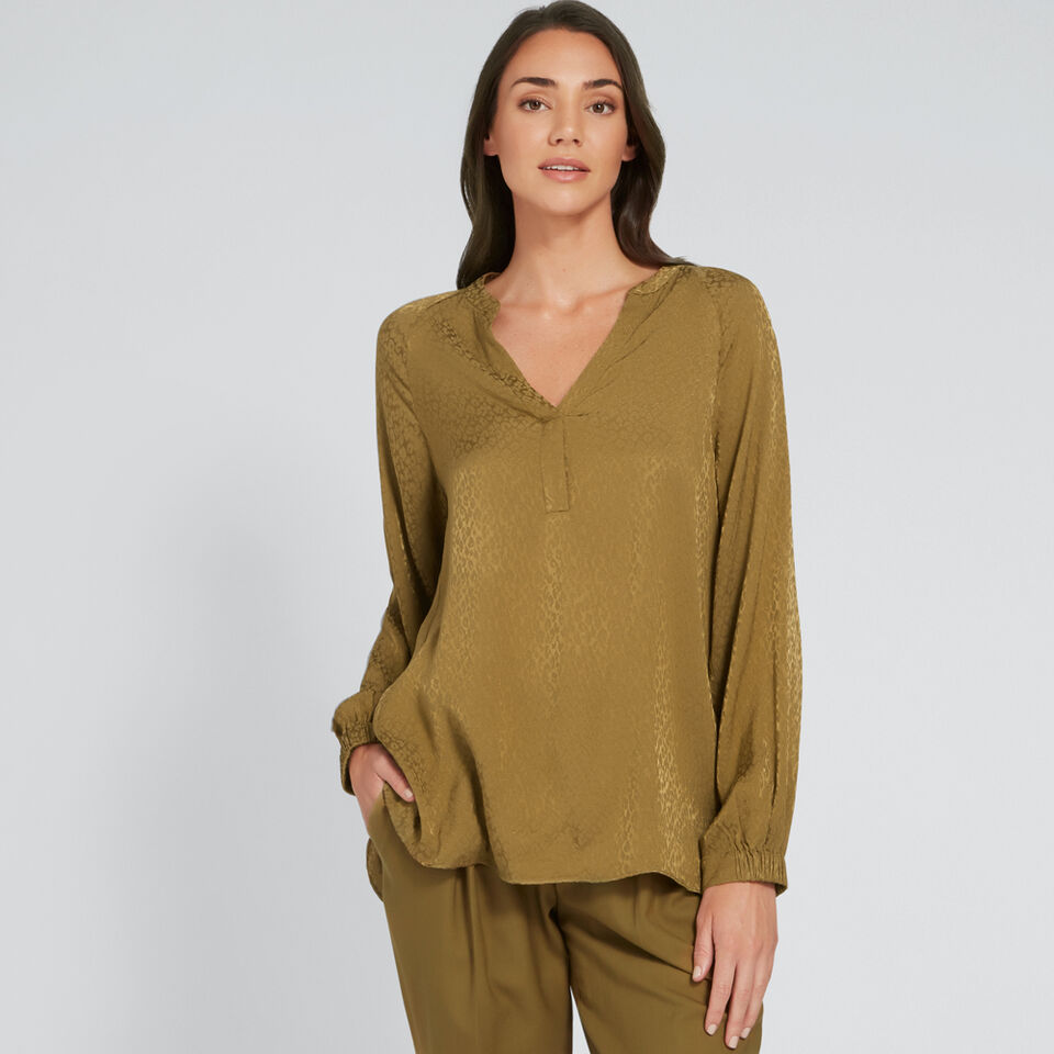 Animal Jacquard Blouse  