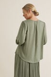 Gathered V Neck Blouse    hi-res