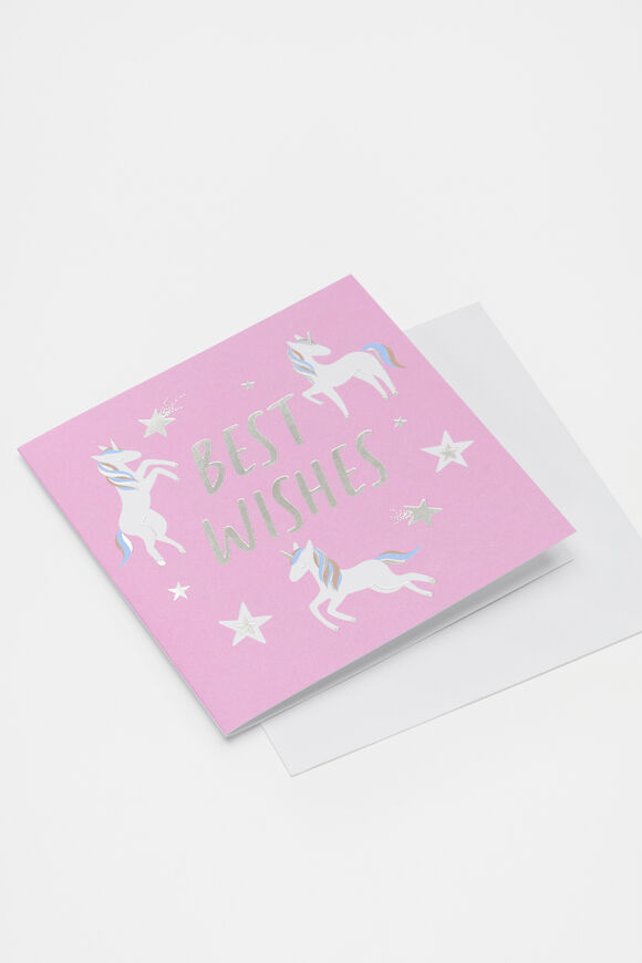 Happy Birthday Unicorn Card  Multi  hi-res
