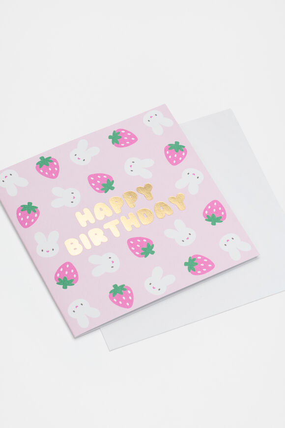 Happy Birthday Strawberry Card  Multi  hi-res