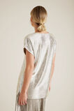 Metallic Short Sleeve Top    hi-res