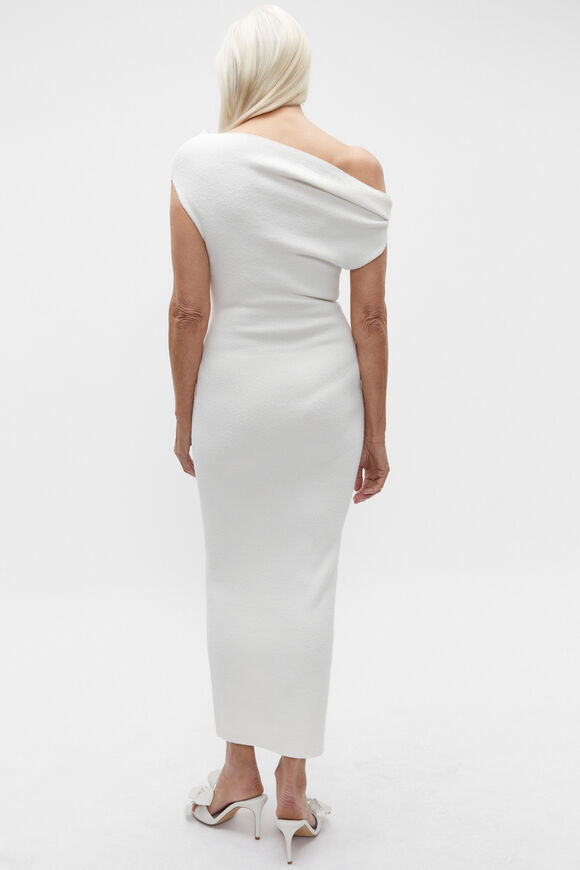 Boucle Knit Off Shoulder Dress  Cloud Cream  hi-res