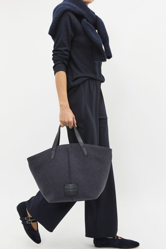 Felt Large Carry All Tote  Dark Blue  hi-res