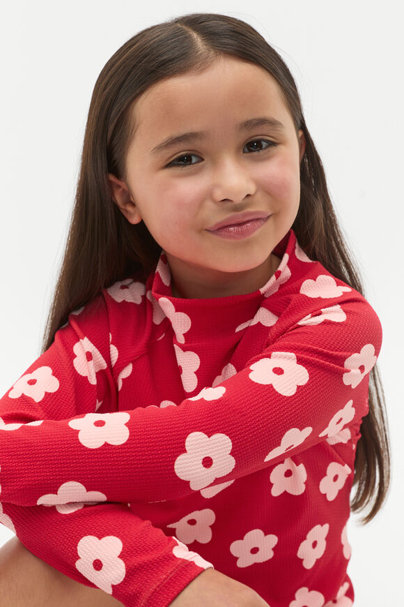 Flower Rashsuit Set  Chilli Red  hi-res