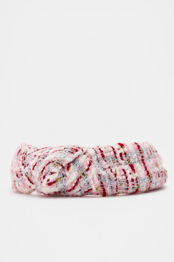 Tweed Knot Bow Headband  Multi  hi-res