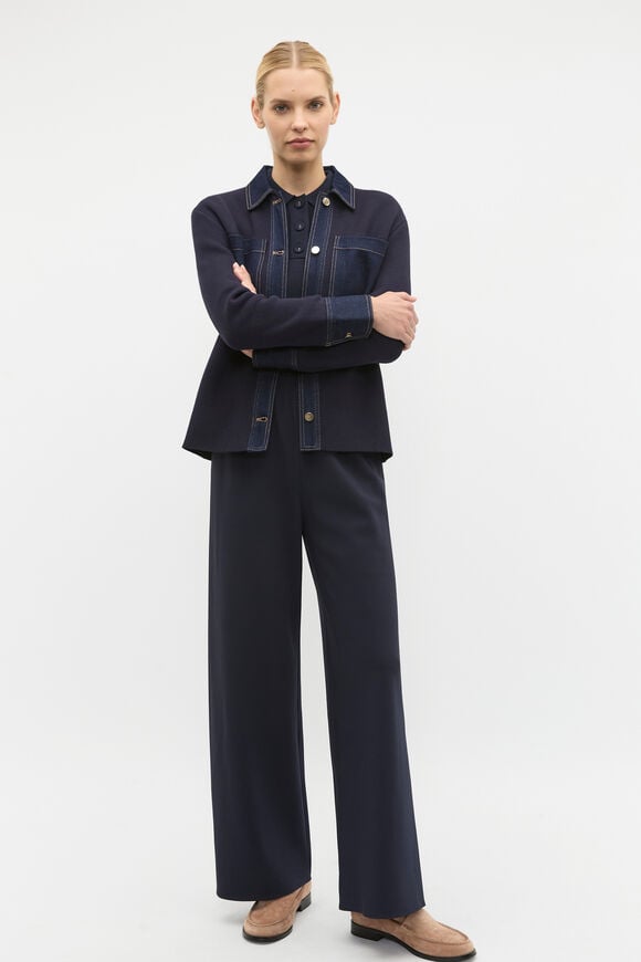 Double Knit Denim Jacket  Twilight Blue  hi-res