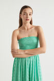 Textured Gingham Strapless Midi Dress  Jade Green Gingham  hi-res