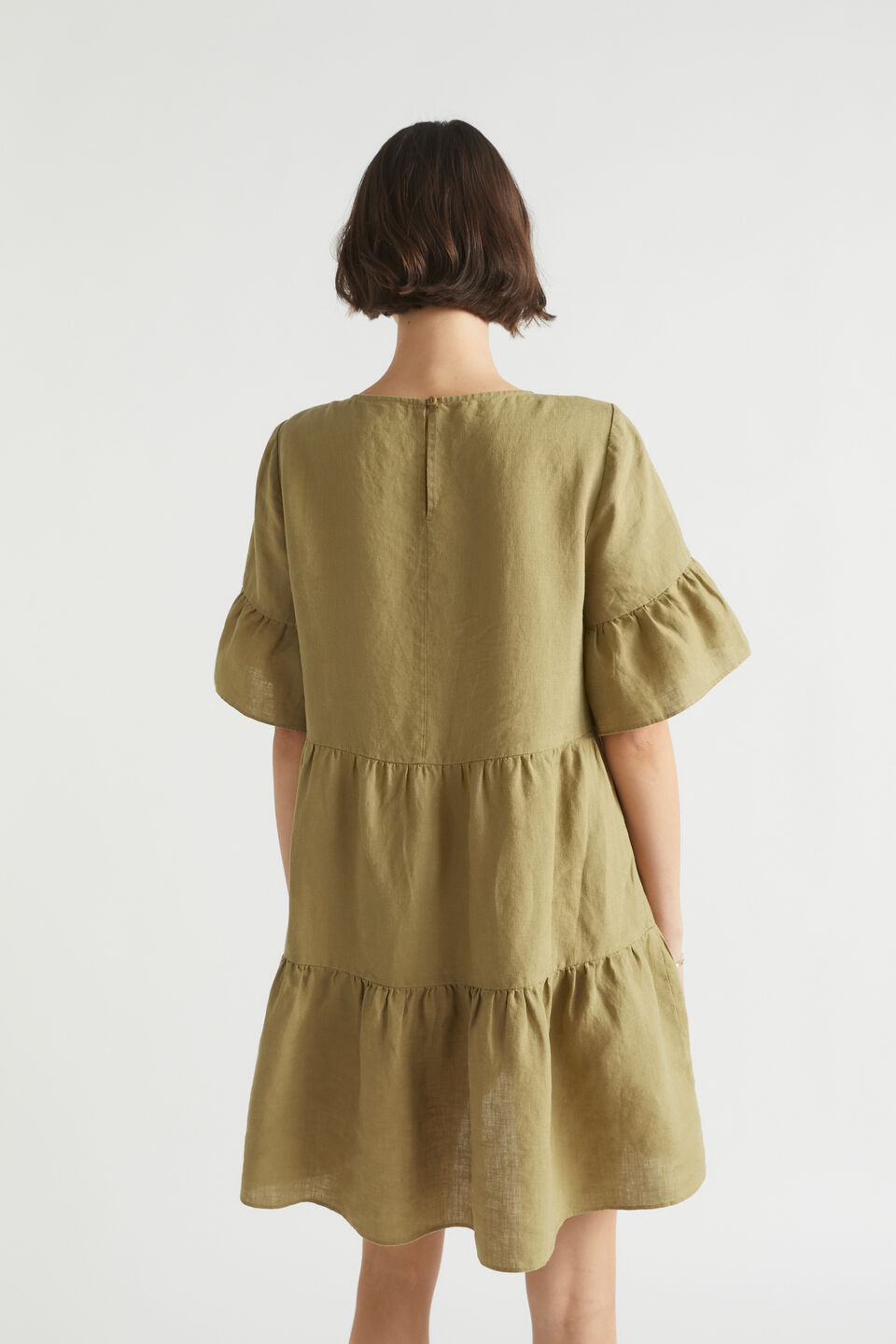 Core Linen Mini Dress  Deep Bronze