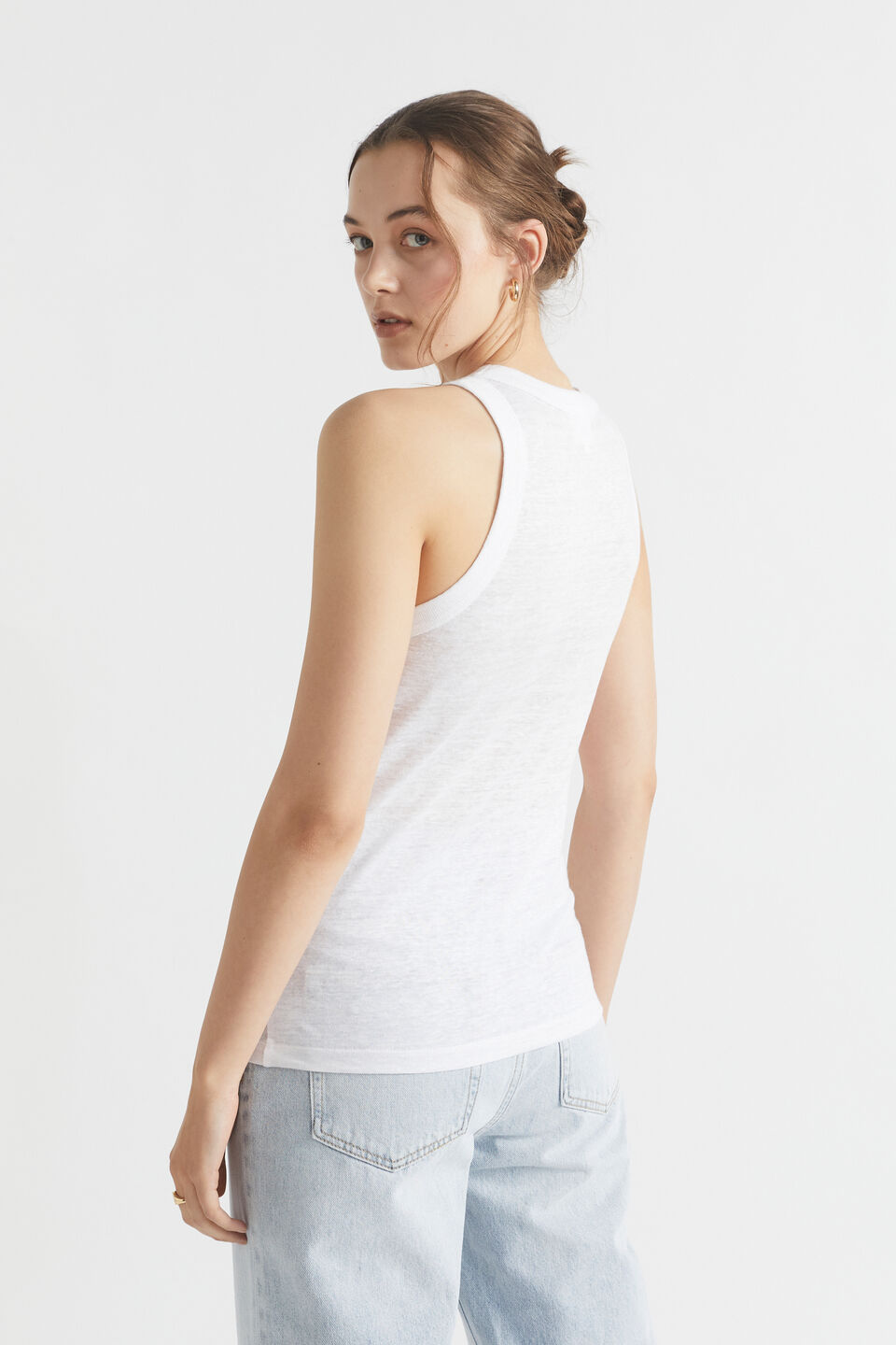 Linen Tank  Whisper White