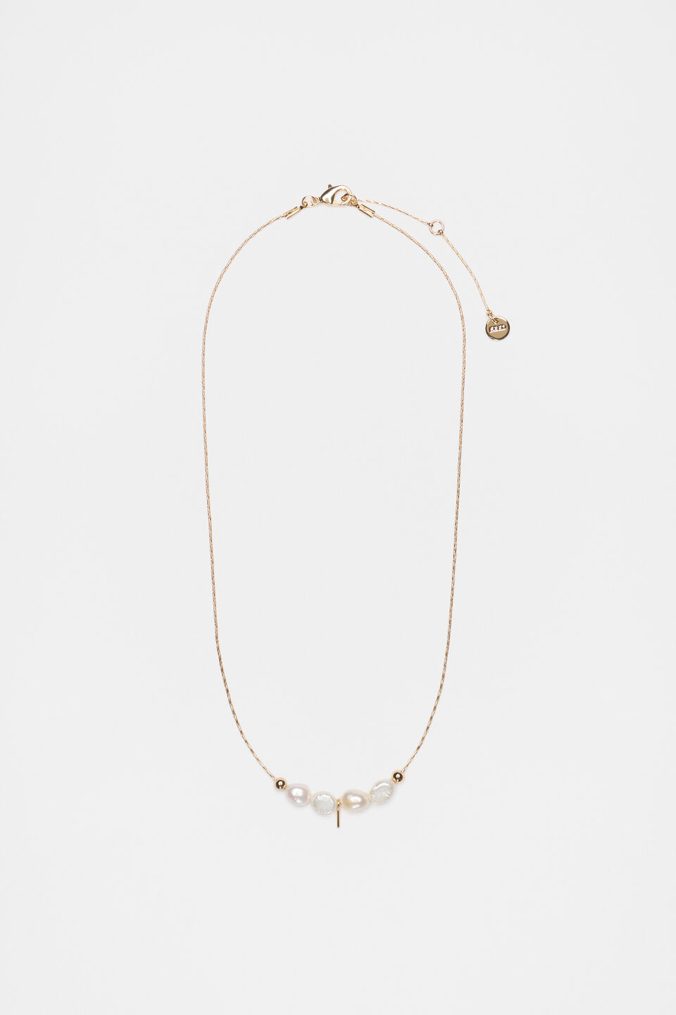 Fine Pearl Initial Necklace  I