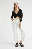 Ruched Front Knit Top  Black  hi-res