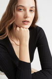 Ruched Front Knit Top  Black  hi-res