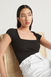 Square Neck Rib Tee  Black  hi-res