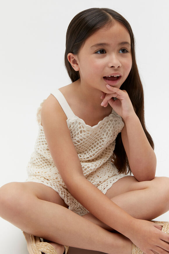 Flower Crochet Tank  Milk  hi-res