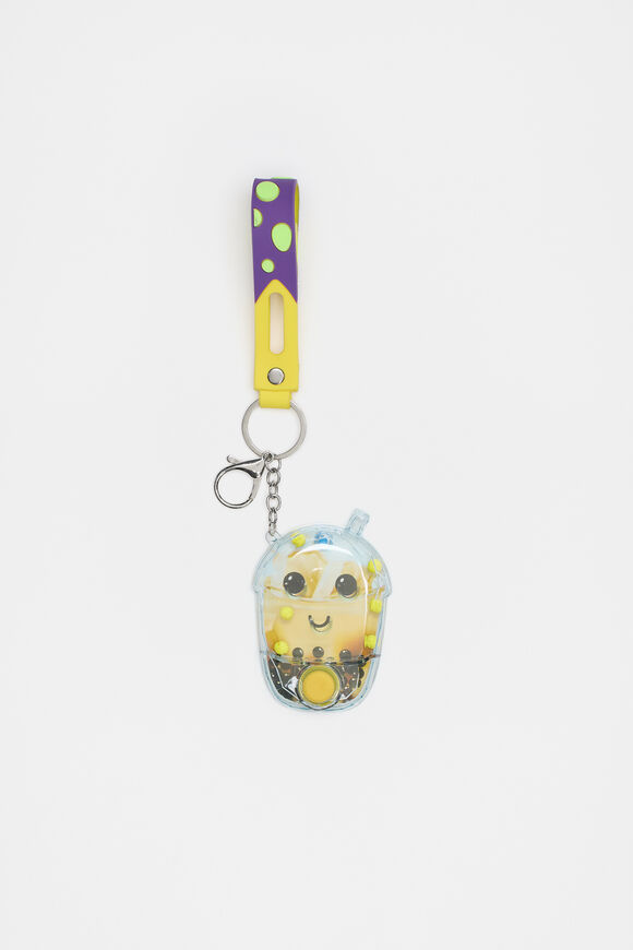 Bubble Tea Water Filled Keychain  Multi  hi-res