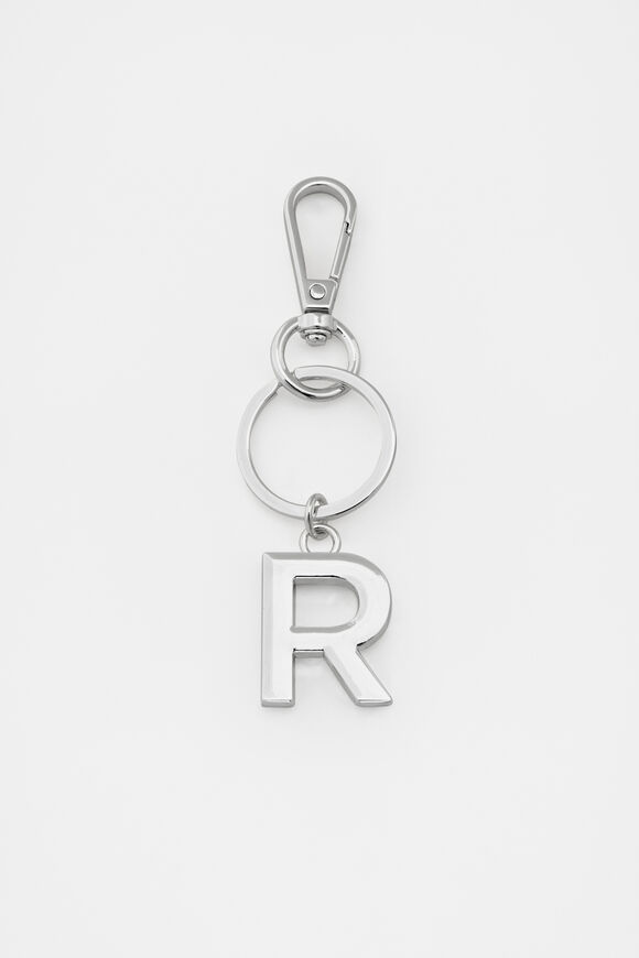 Silver Initials Keyring  R  hi-res