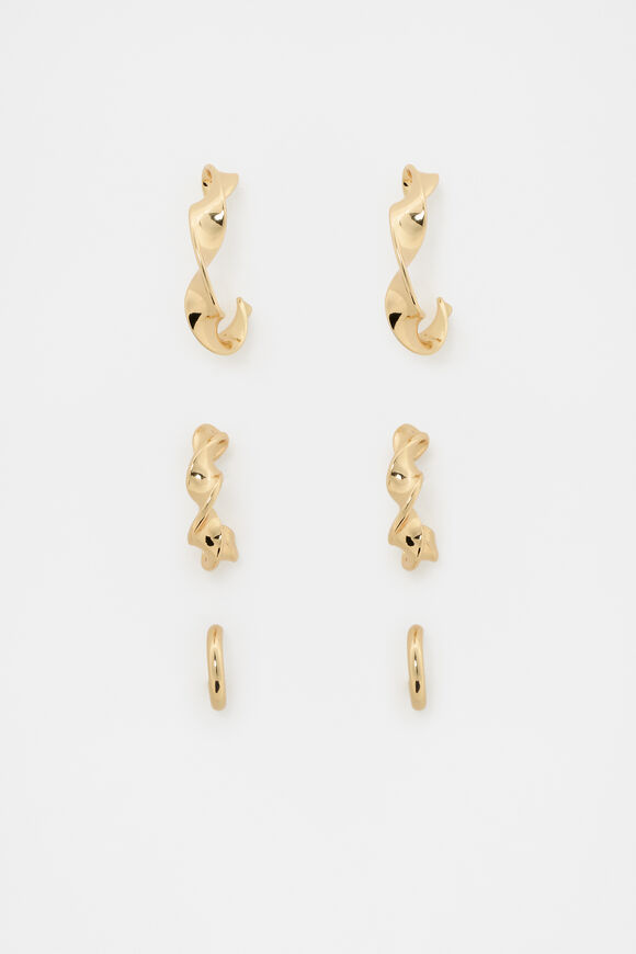 Twist Hoop Ear Pack  Gold  hi-res