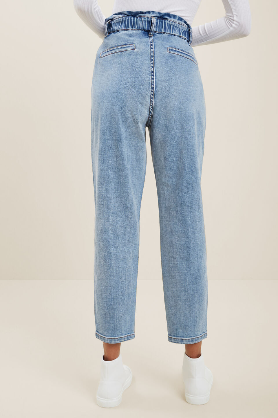 Paperbag Jean  Mid Vintage Wash