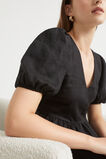 Core Linen Cross Front Midi Dress  Black  hi-res