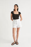 Square Neck Rib Tee  Black  hi-res