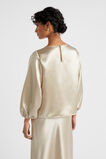 Satin Balloon Sleeve Top  Cool Sand  hi-res