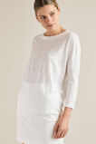 Linen 3/4 Sleeve Top  Whisper White  hi-res
