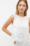 Scallop Broderie Shell Top  Whisper White  hi-res