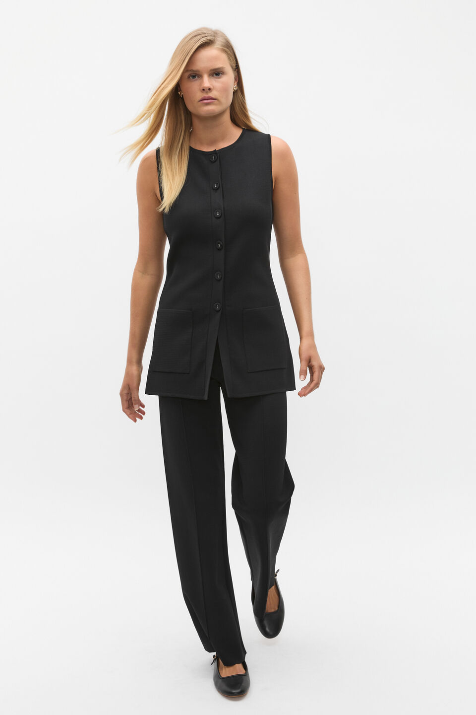 Crepe Knit Pant  Black