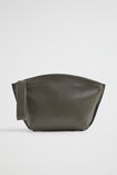 Leather Crescent Clutch  Olive  hi-res