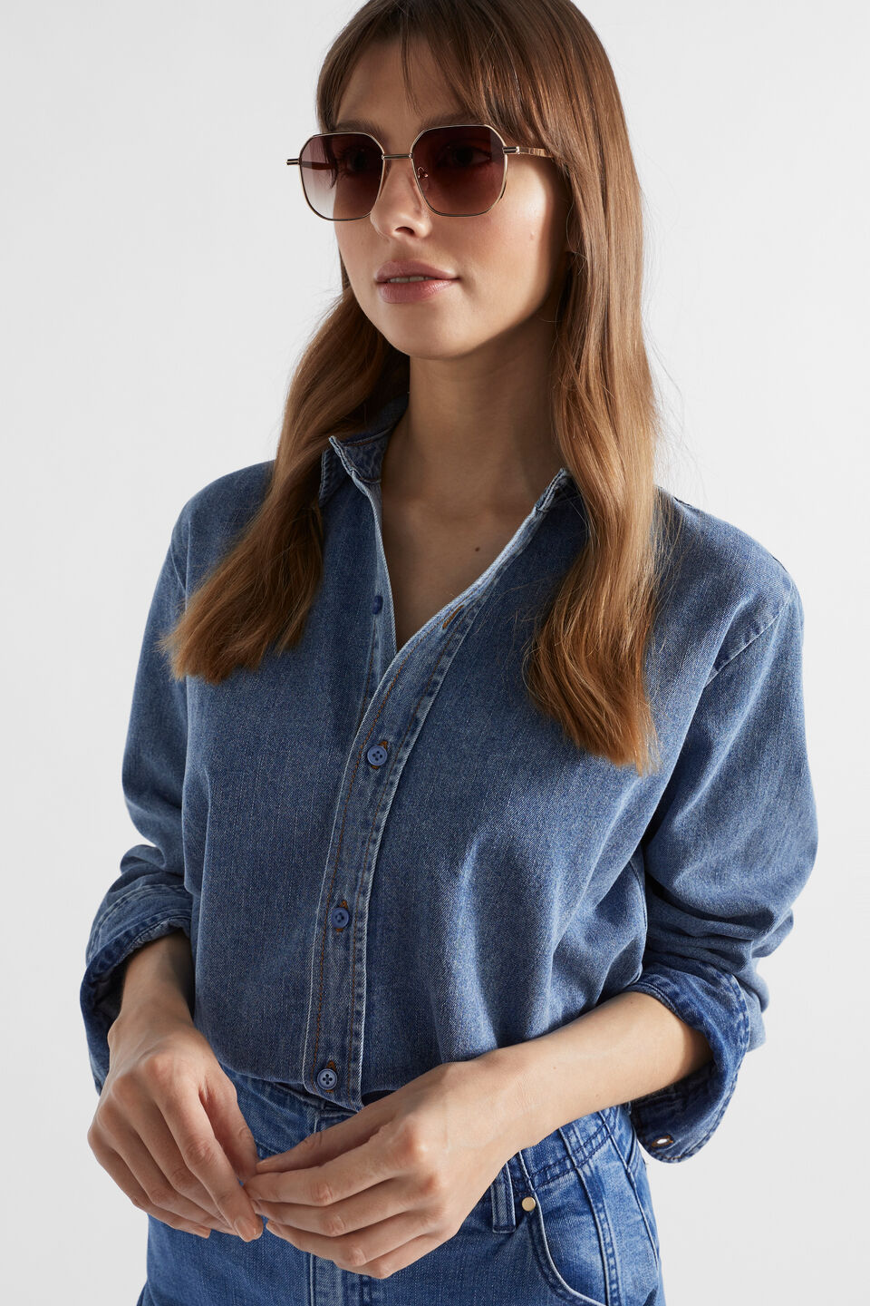 Bridget Metal Sunglasses  Gold